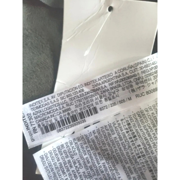 Zara Faux Leather Leggings Women's Medium Green  High Rise Ankle Zip Raw Hem - Picture 9 of 10